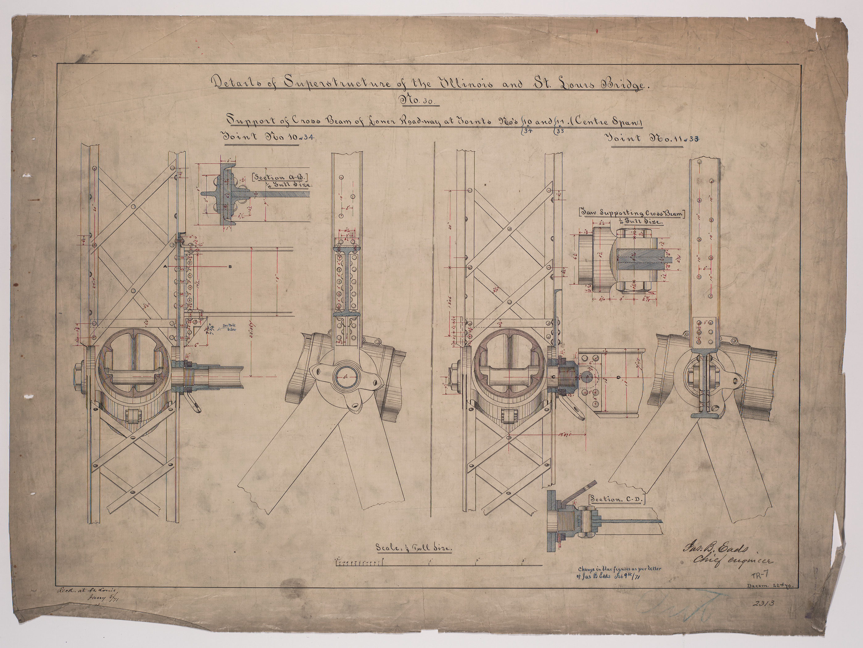 Detailed drawing of engineering plans
