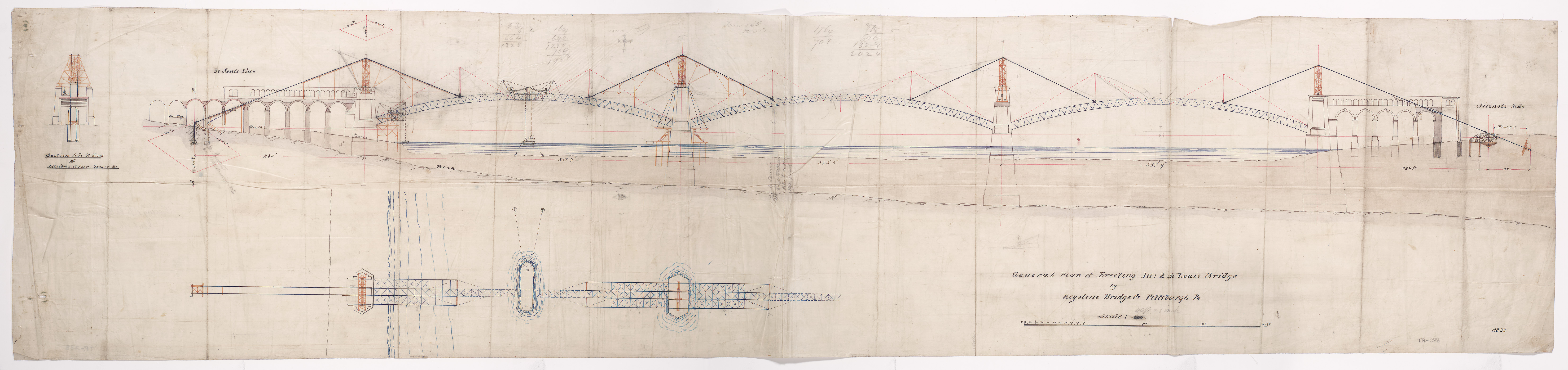 Wide figure drawing of bridge plans